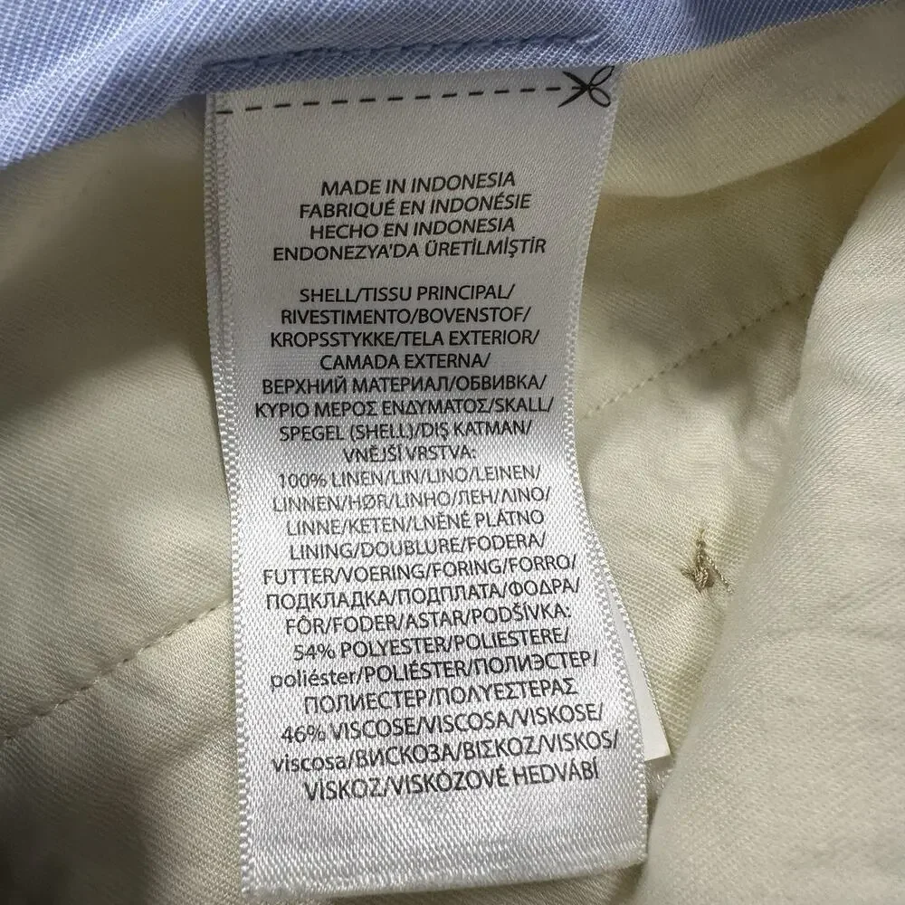 Ralph Lauren Linen Pants Mens 32x26 Ivory Cuffed Straight Leg Old Money Luxury